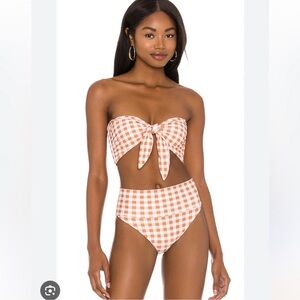 ACACIA Baker Bikini Top and high rise bottoms in Sunday Plaid